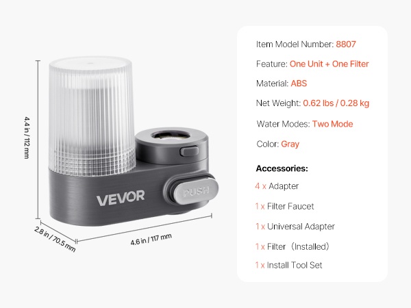 Harmaa hanasuodatin edestä