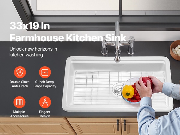 Maatilatyylinen keittiöallas, lähikuva pinnasta