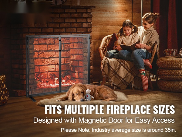 Tulisijan kipinäsuoja olohuoneessa