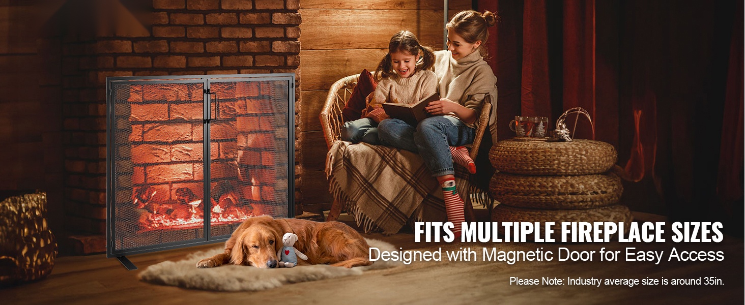 Tulisijan kipinäsuoja edestä