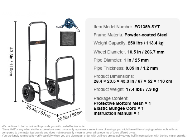 Kärry sisäkäytössä takan vieressä