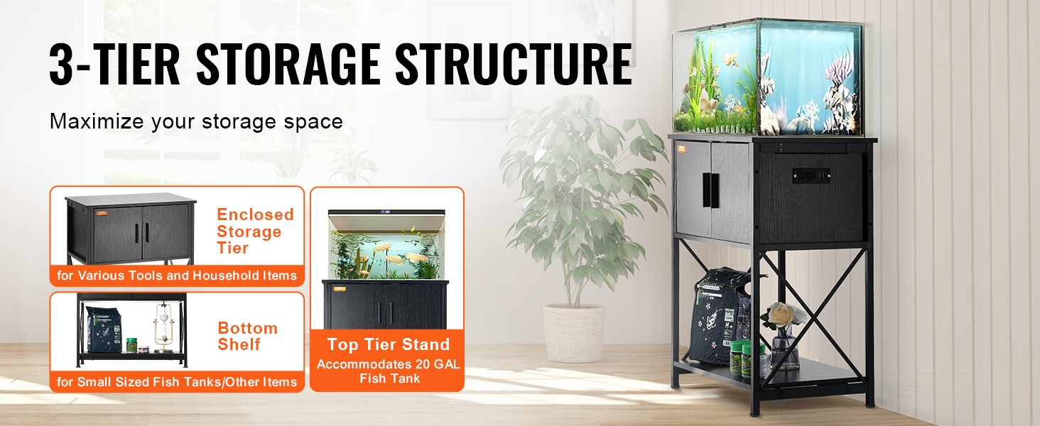 Akvaarioteline, monitasoinen rakenne