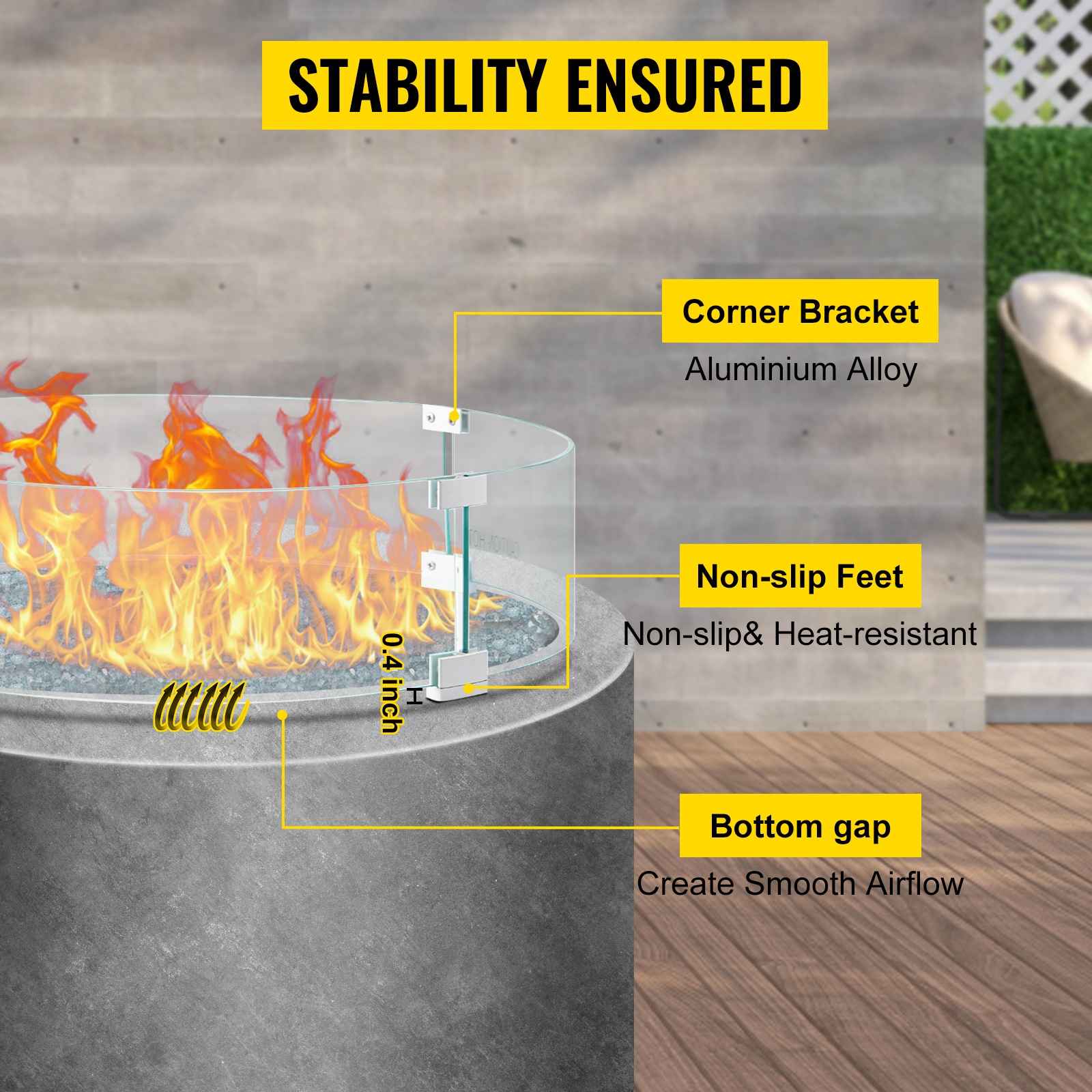 Tuulisuojan osat ja kiinnikkeet
