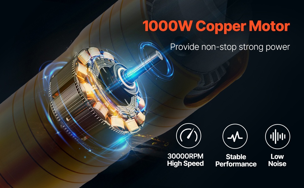 Kuparimoottori ja tehon esittely