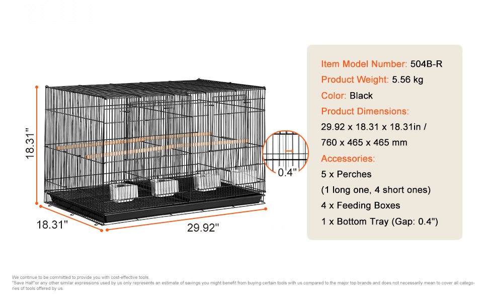 Metallinen pieni lintuhäkki pöytäsijoitukseen