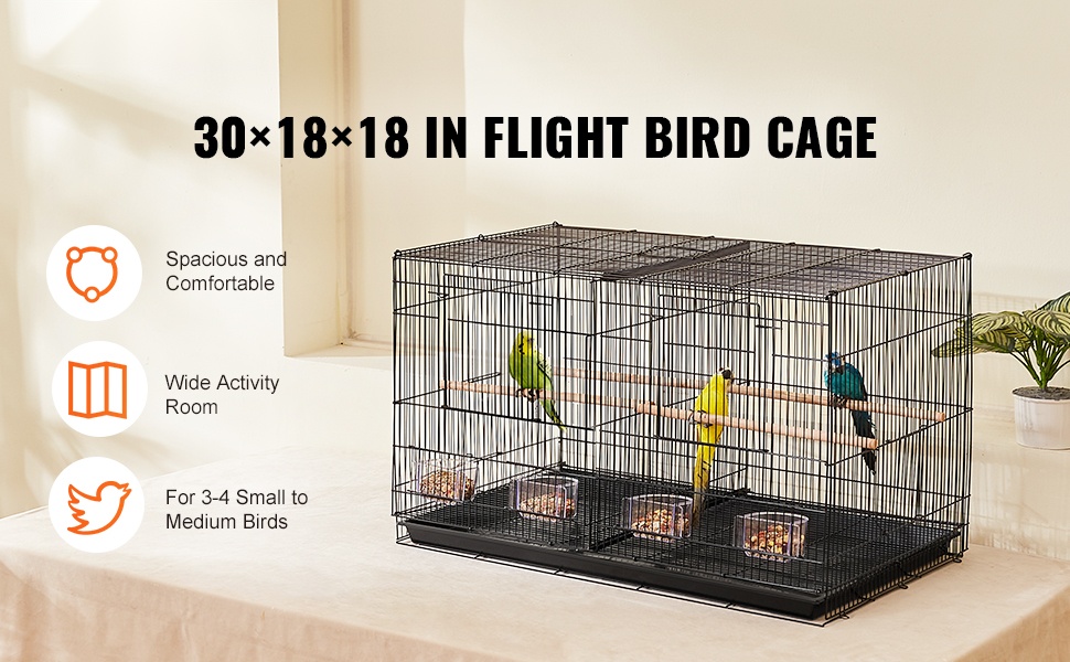 Pieni jaettava lintuhäkki 30x18x18 tuumaa