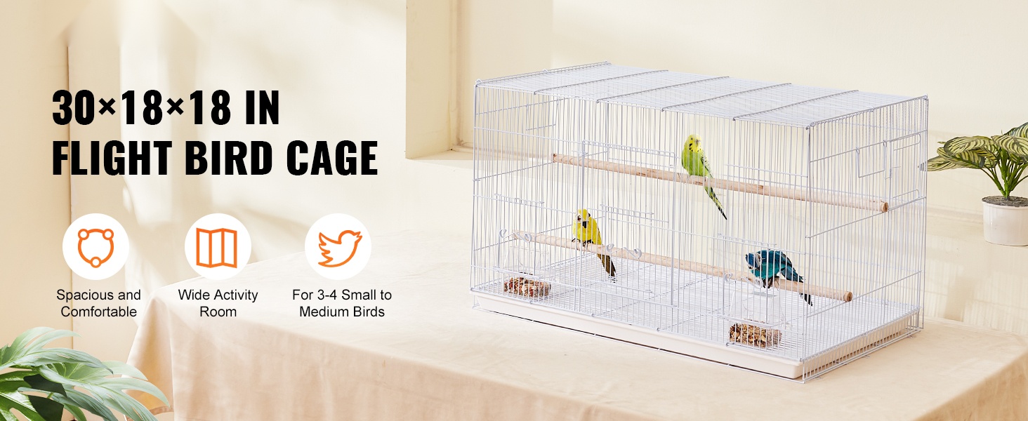 Avoimella yläosalla varustettu lintuhäkki pienille ja keskikokoisille linnuille