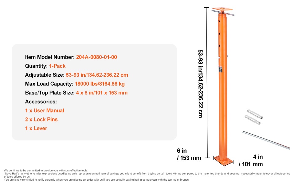 Ruuvitunkkipilarin mitat ja rakenne
