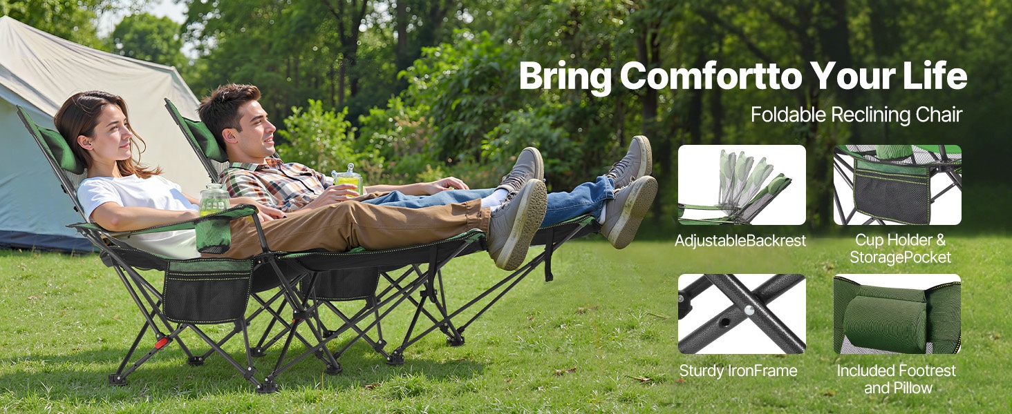 Korkeaselkäinen taitettava retkituoli, yleisnäkymä