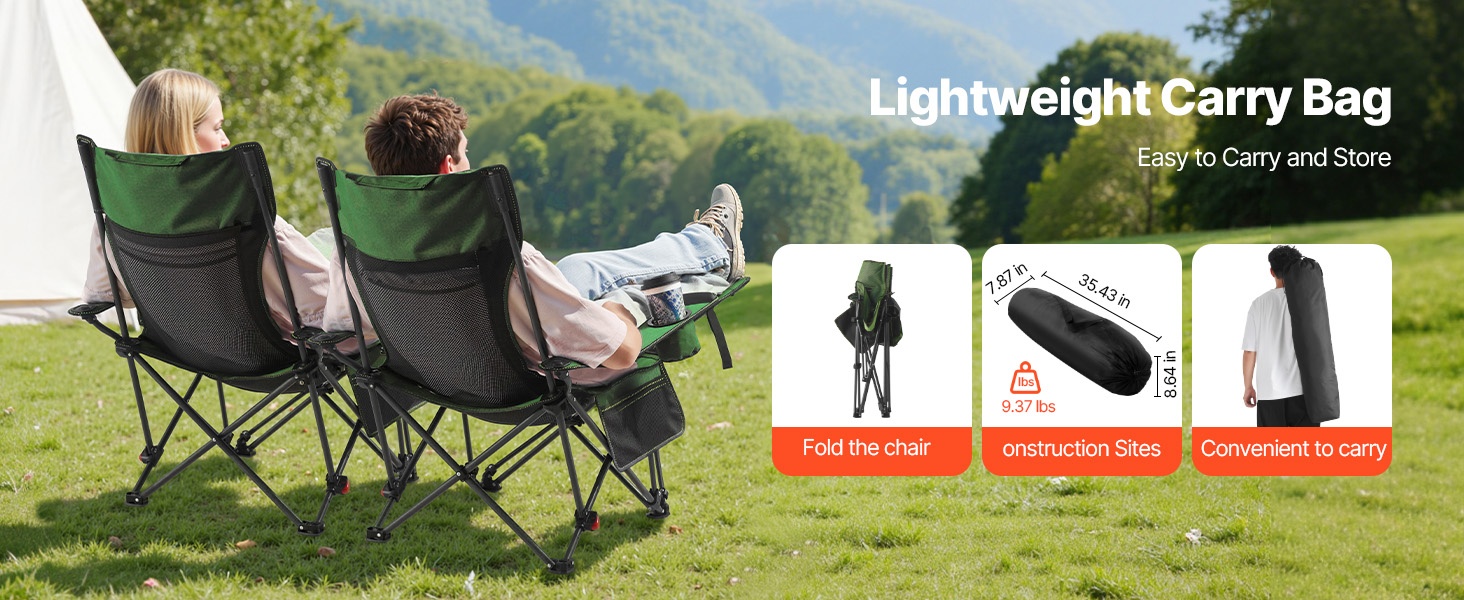 Taitettu retkituoli kantolaukussa