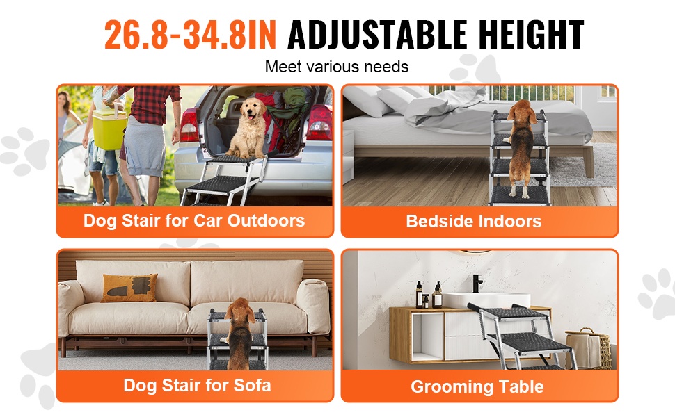 Säädettävät koiraportaat eri korkeuksille