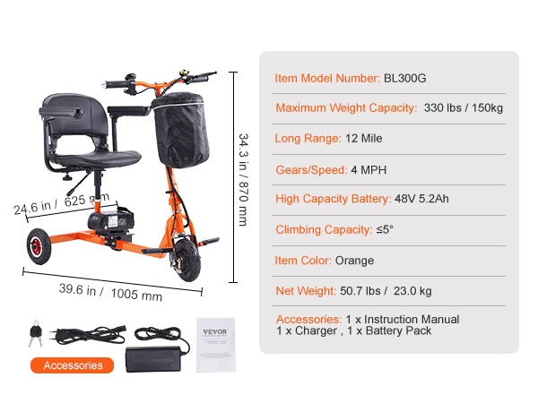 Kompakti liikkumisskootteri taitettuna