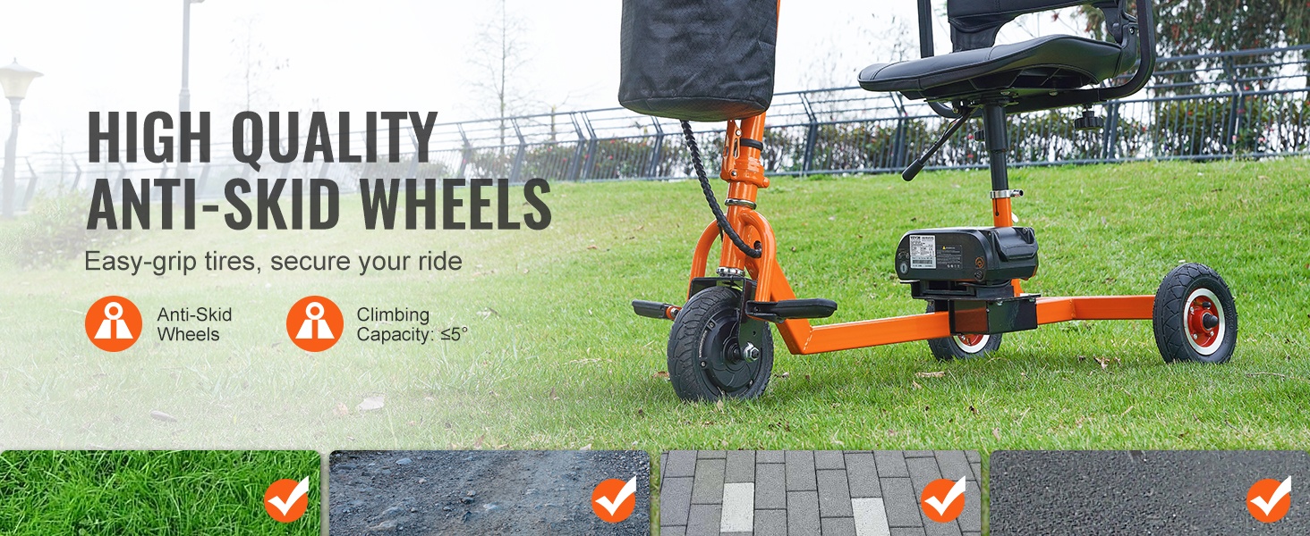 Liukuesteiset pyörät liikkumisskootterissa