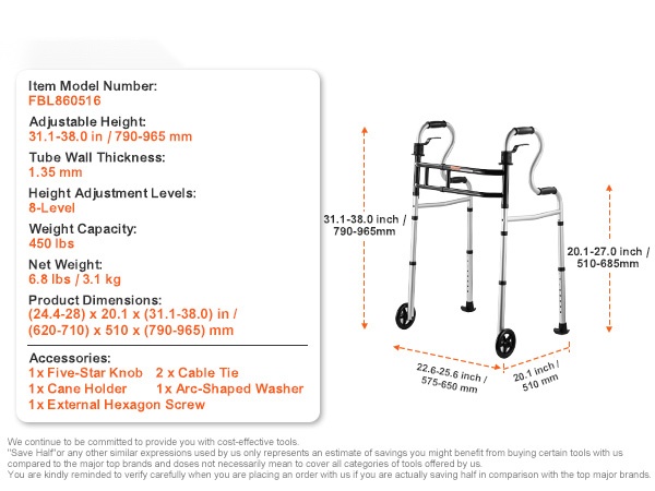 Kävelytelineen mittapiirros