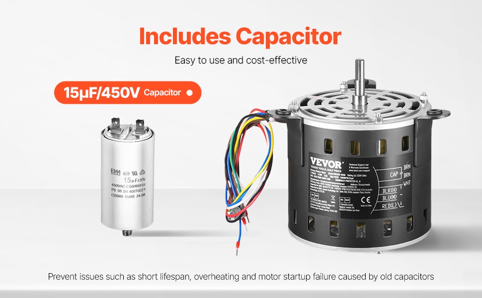 Moottori ja kondensaattori