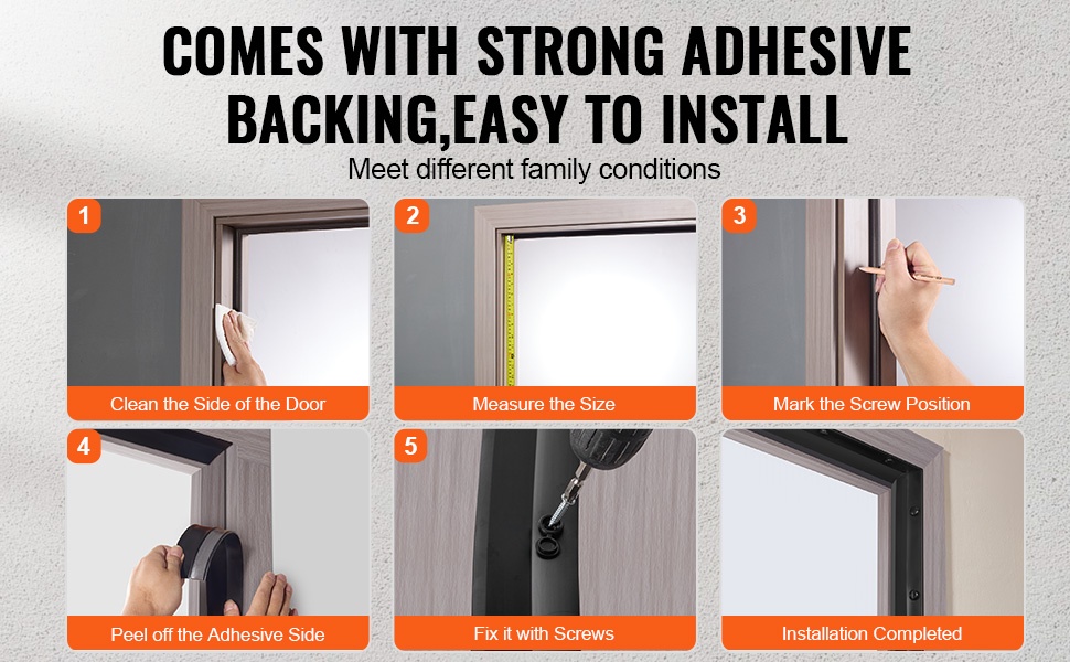 Tiivistenauhan liimapinta ja kiinnitysruuvit