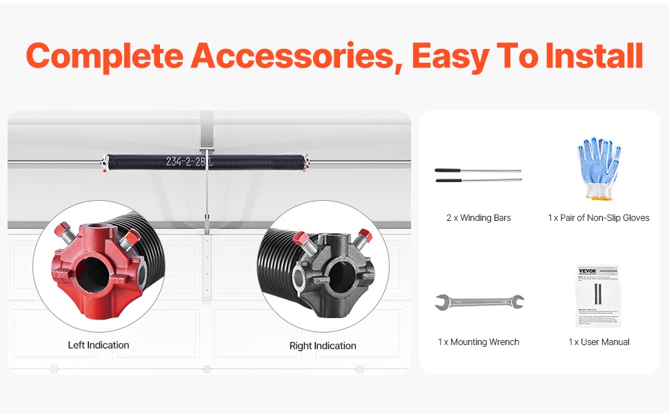 Asennustarvikkeet autotallin jousille