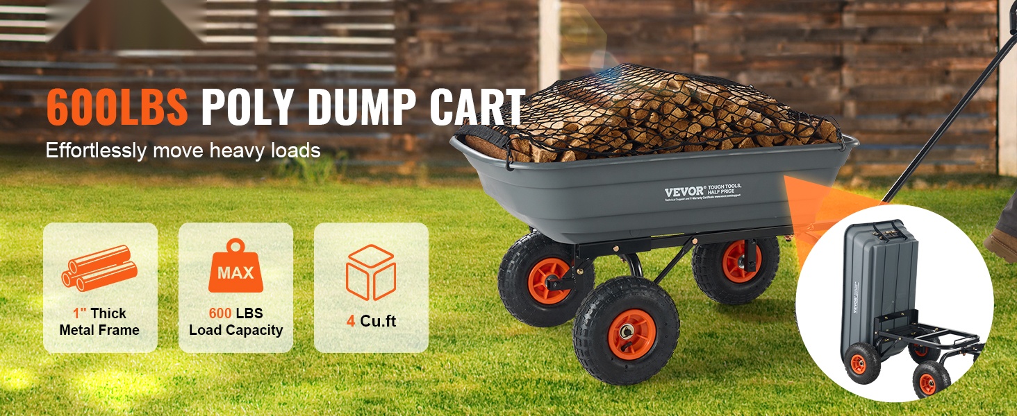 Puutarhavaunu metallirungolla