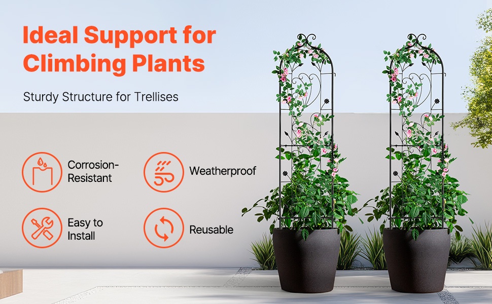 Metallinen köynnöstuki kiipeilykasveille