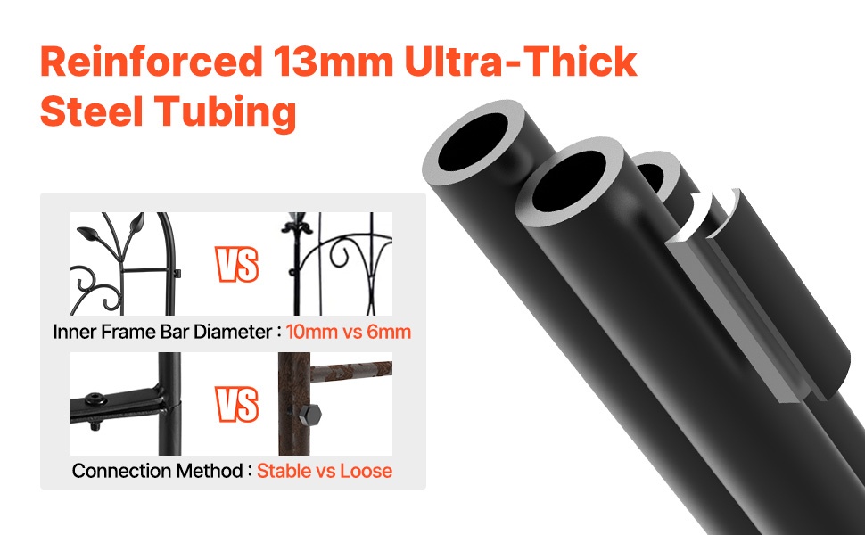 Vankka metallirakenne köynnöstuelle