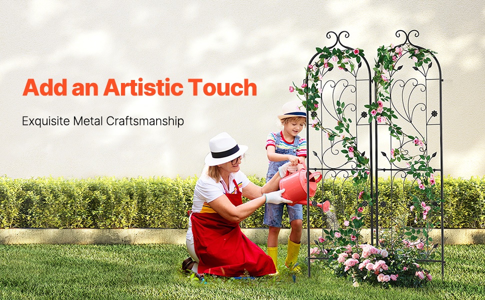 Koristeellinen metallinen köynnöstuki