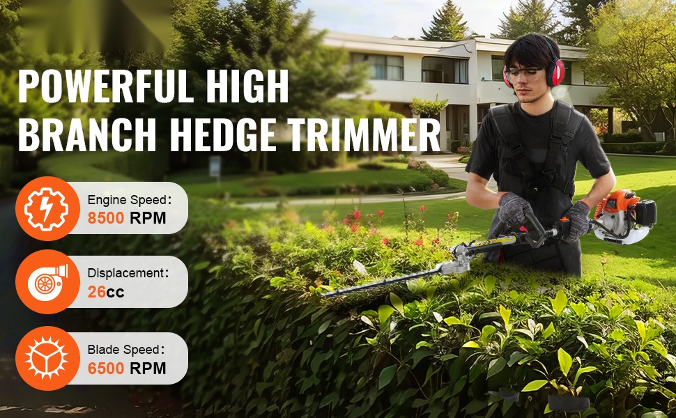 Bensiinikäyttöinen pensasleikkuri käytössä