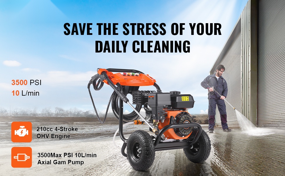 Bensiinikäyttöinen korkeapainepesuri yleisnäkymä