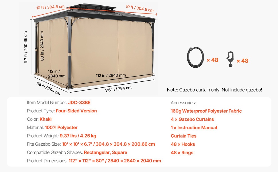 Paviljonkiverho sivuseinäpakkaus