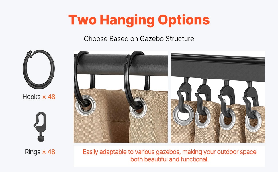 Paviljonkiverhon ripustustapa