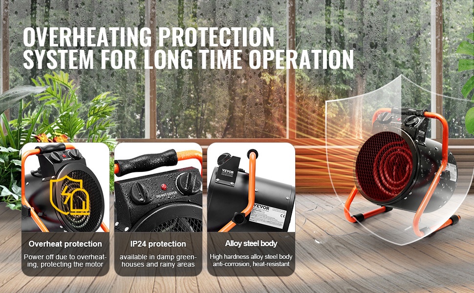 Kasvihuonelämmitin ja ylikuumenemissuoja