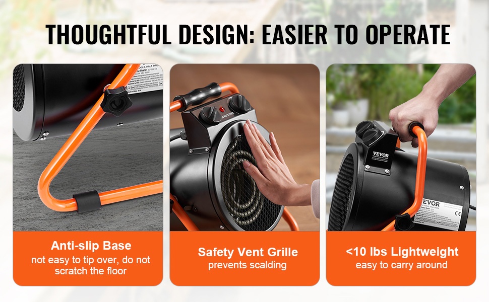 Kasvihuonelämmitin liukumattomalla pohjalla