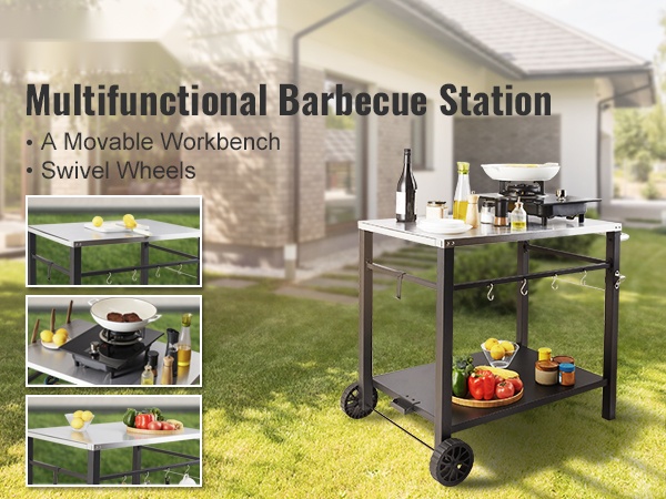 Ulkogrillauskärry käytössä