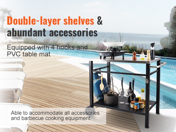 Lisävarusteet: talouspaperiteline, veitsiteline, kaasupullon pidike