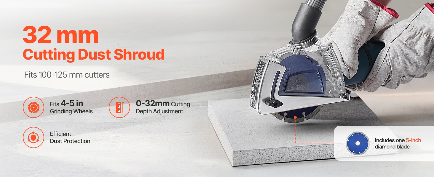 Pölysuoja kulmahiomakoneelle, yleiskuva