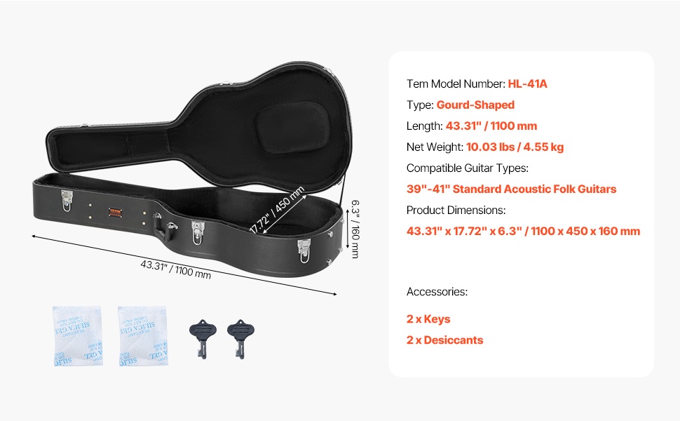 Sähkökitarakotelon mitat ja yksityiskohdat
