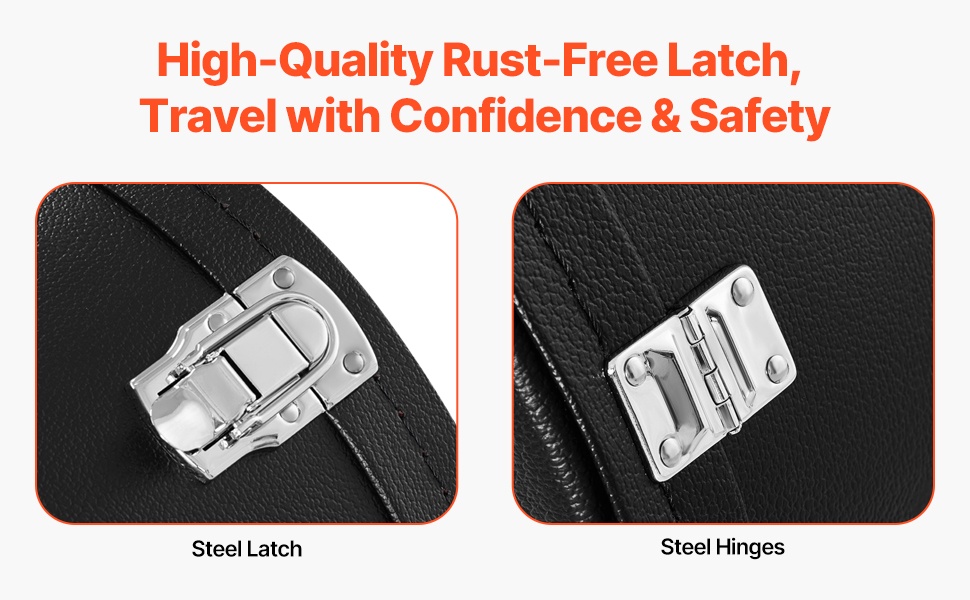 Kitarakotelon teräksiset salvat ja saranat