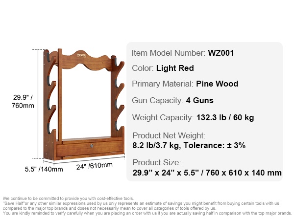 Aseen seinäteline, yleisnäkymä