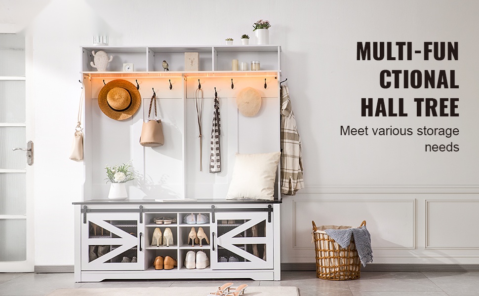 Monitoiminaulakko ja penkki eteiseen