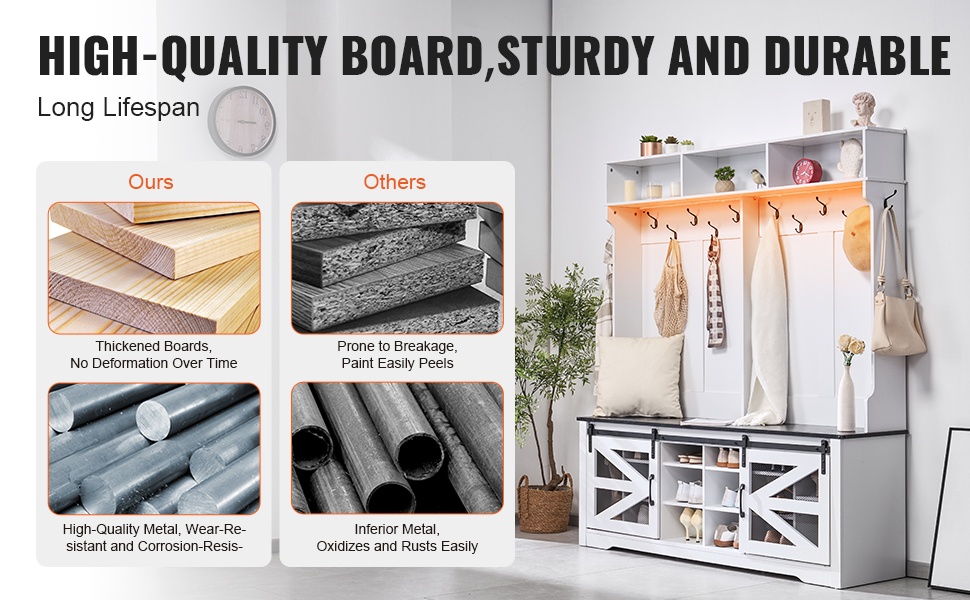 Tukeva puinen ja metallinen rakenne