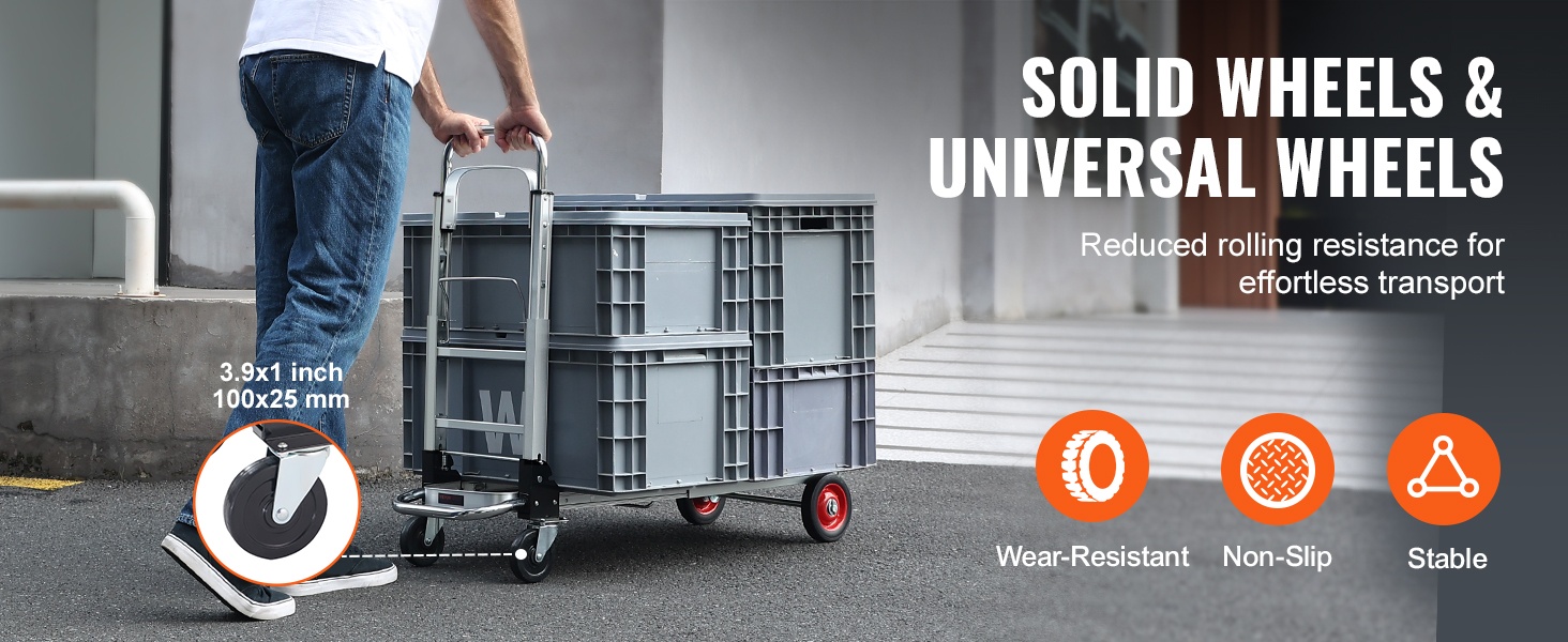 Käsikärry taitettuna