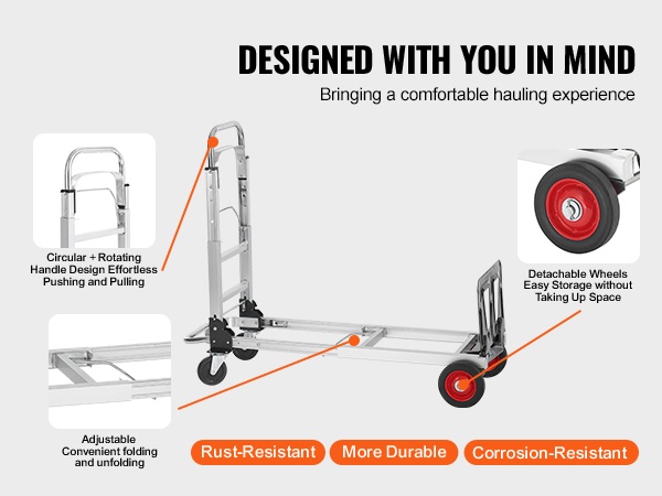Käsikärry matkakäytössä