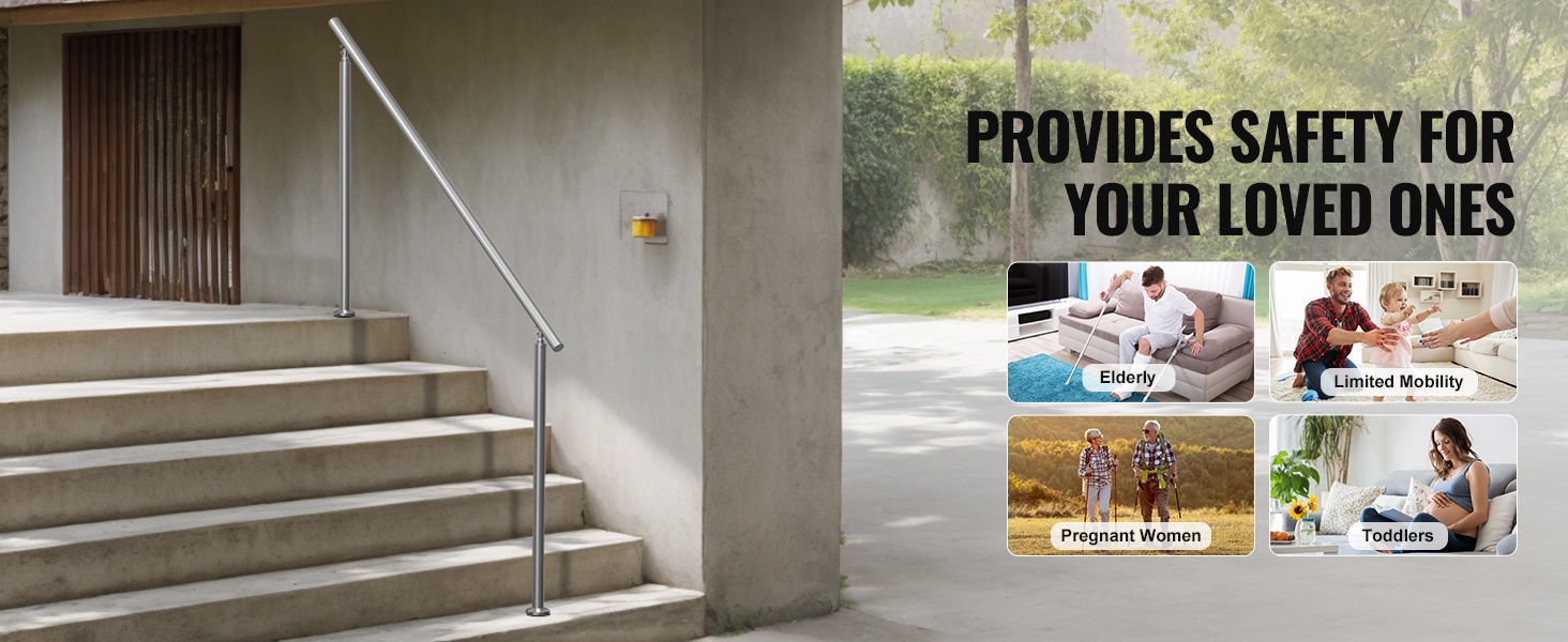 Tyylikäs musta porraskaide ulkona