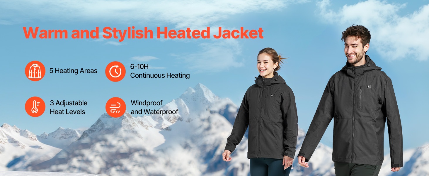 Lämmitettävä takki edestä