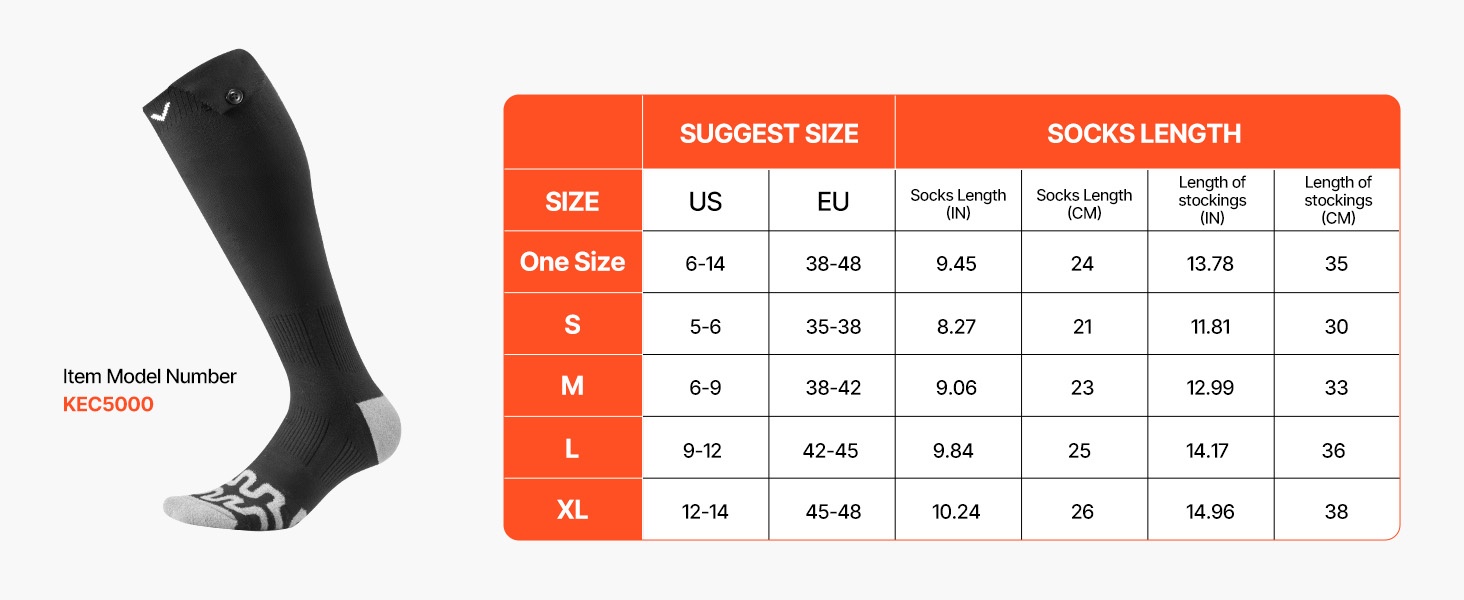 Lämmitettävien sukkien lisätiedot