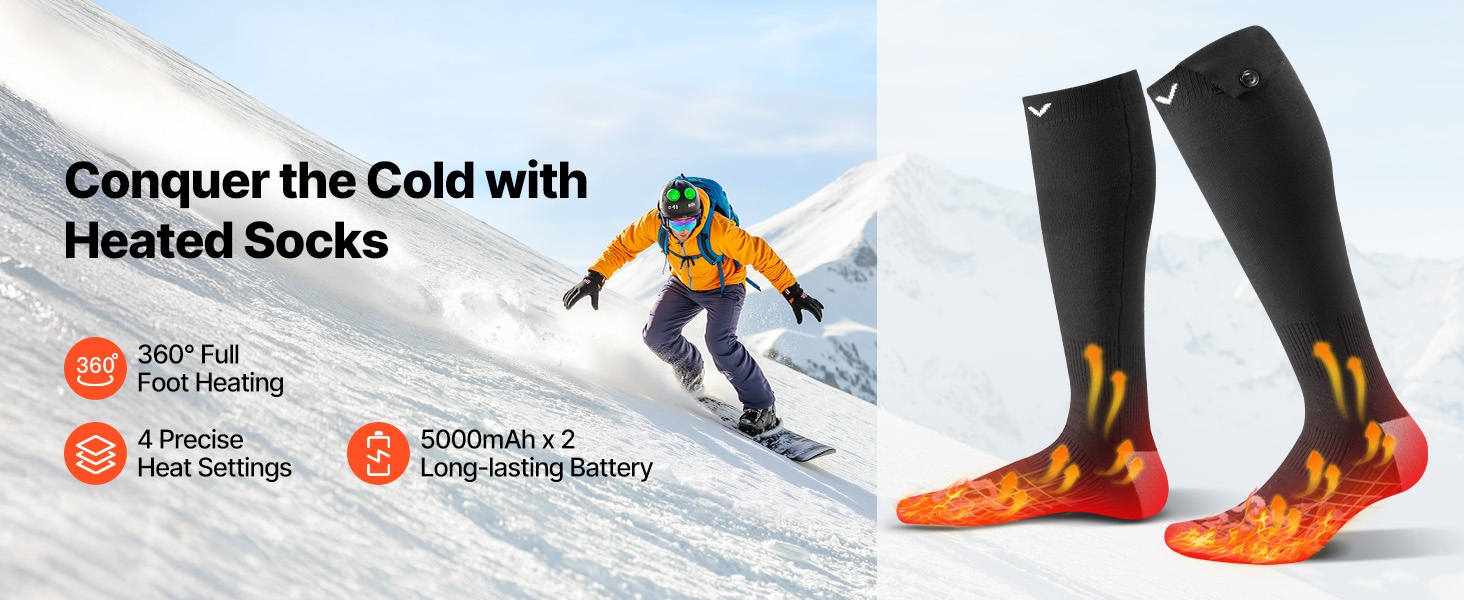 Lämmitettävät sukat yleiskuva