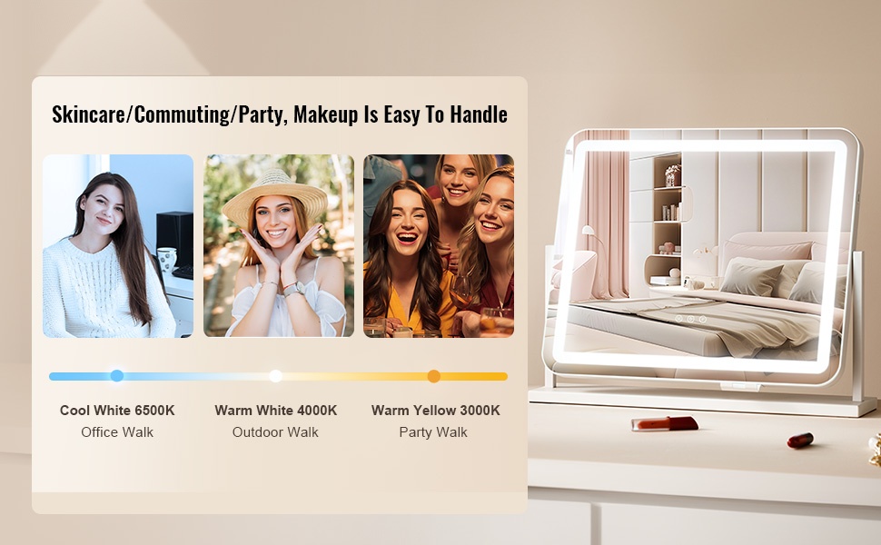 Valopeili meikkaamiseen pöydälle tai seinälle