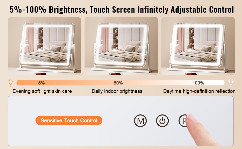 Valopeilin valaistustilat ja värilämpötilat