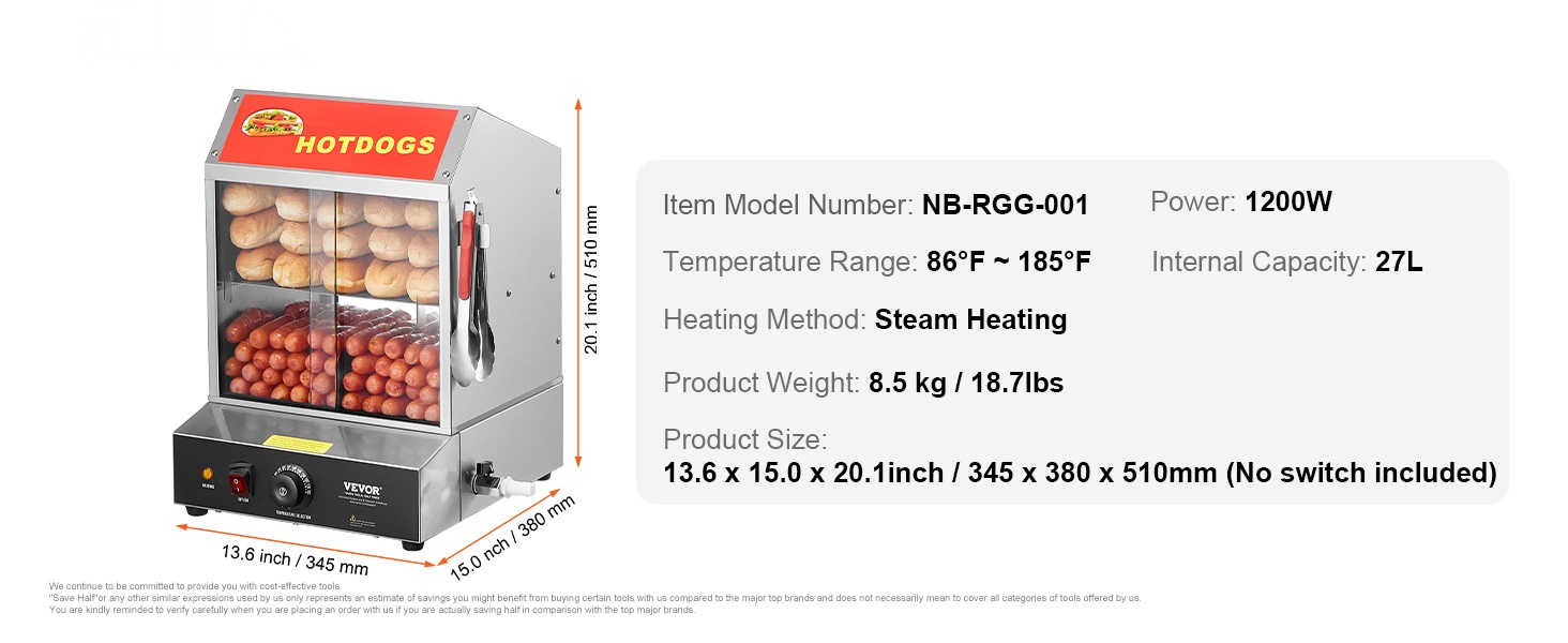 Hot dog -höyrystin käyttöympäristössä