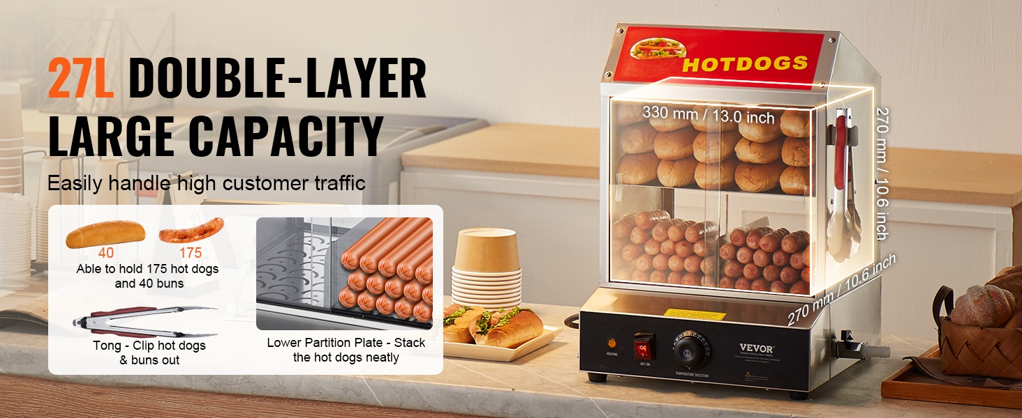 Lämpötilansäätö hot dog -höyrystimessä