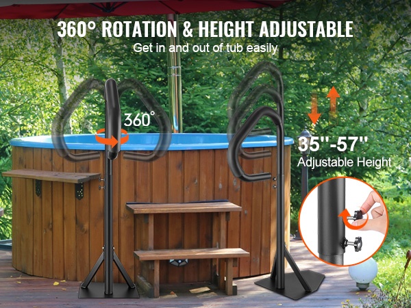 Korkeussäädettävä kylpytynnyrin kaide